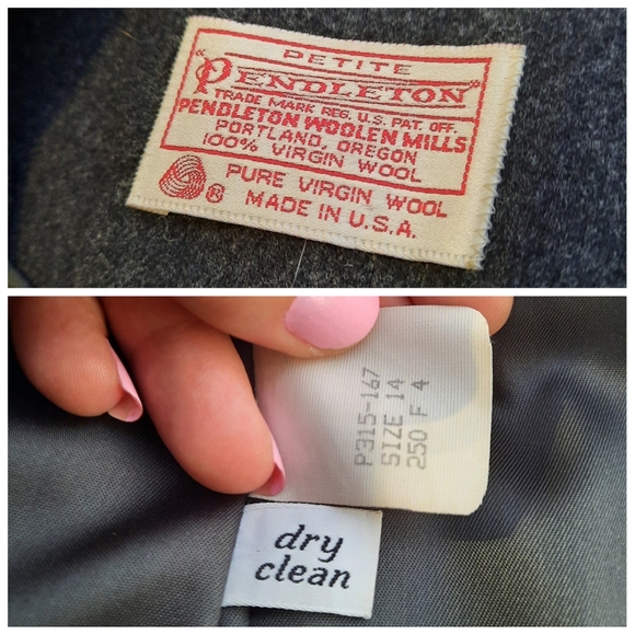 Pendleton Vintage 90's USA Wool Blazer Jacket Charcoal Gray - Picture 9 of 10
